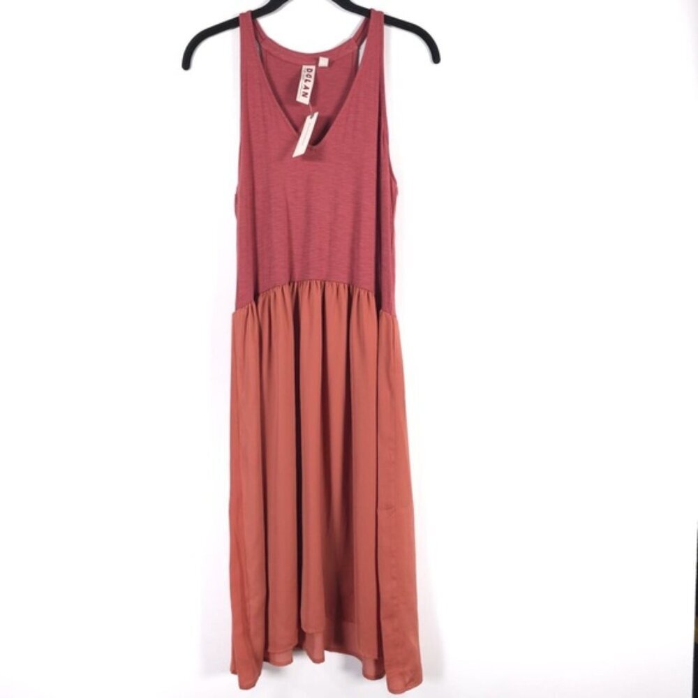 NWT Anthropologie DOLAN Left Coast Fabiana Knit Tank Dress Flare Pleated SMALL